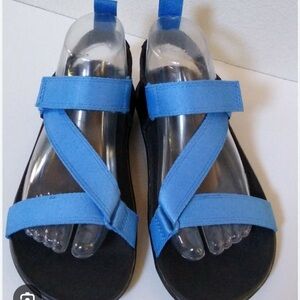 Dr. Martens Black and Blue Balfour Z Strap Sandals Women’s 8
